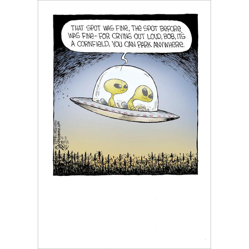 Parking Problems Alien UFO Funny Father's Day Card