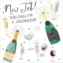 Celebrations Champagne Pop Gold Foil New Job Card