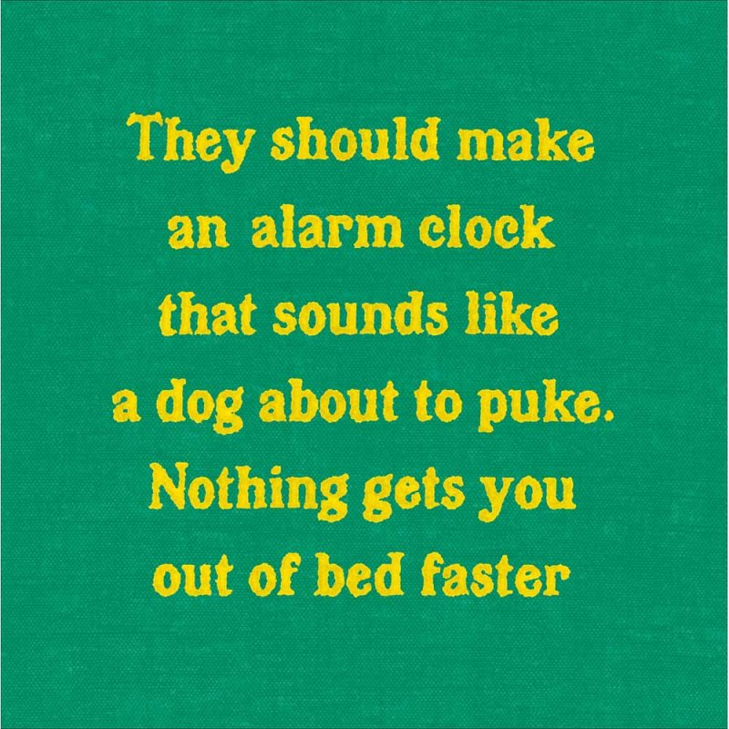 Rude Awakening Dog Alarm Clock Funny Blank Greetings Card