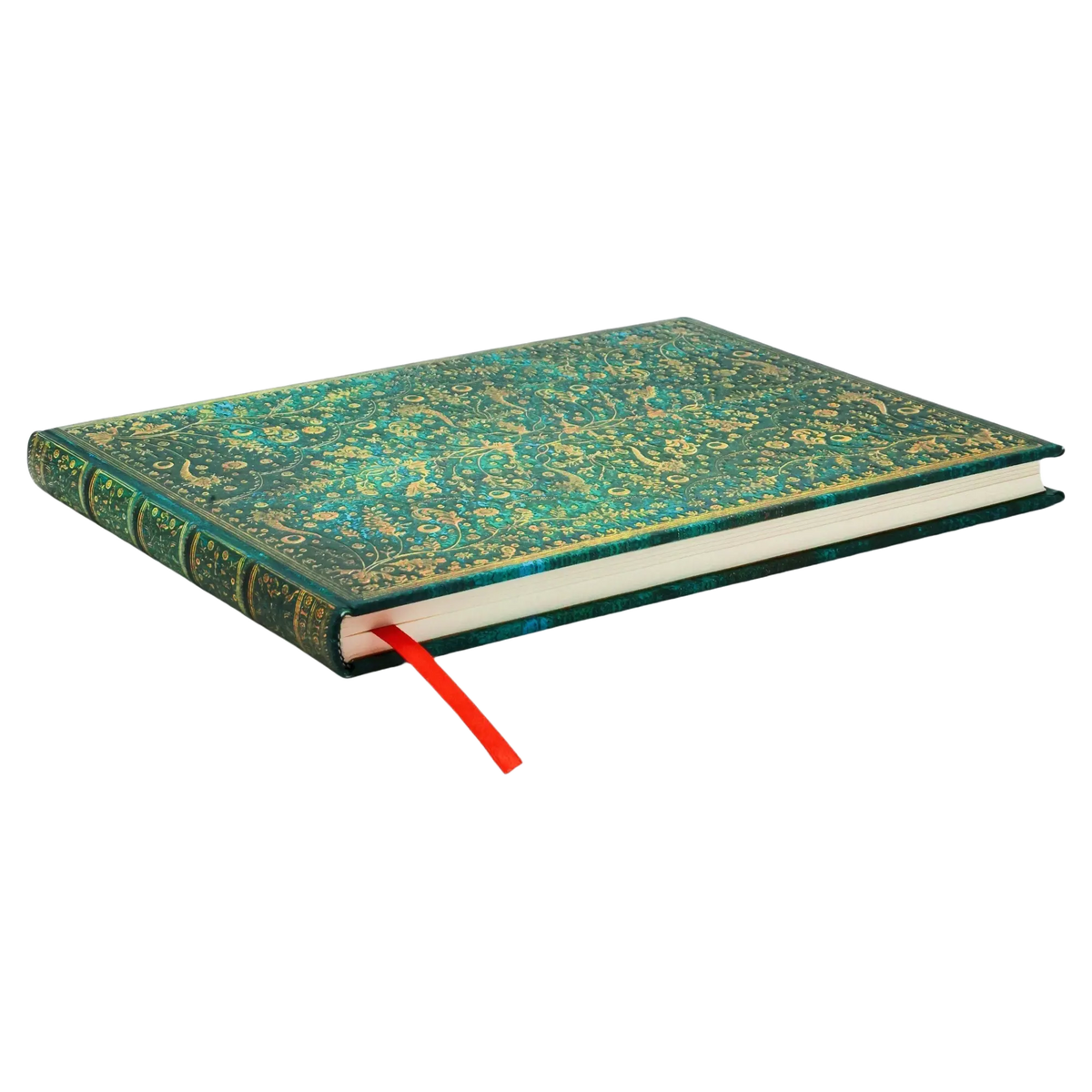 Paperblanks Emerald Flower Hardback Guest Book – Plain, 144 Pages – page edge