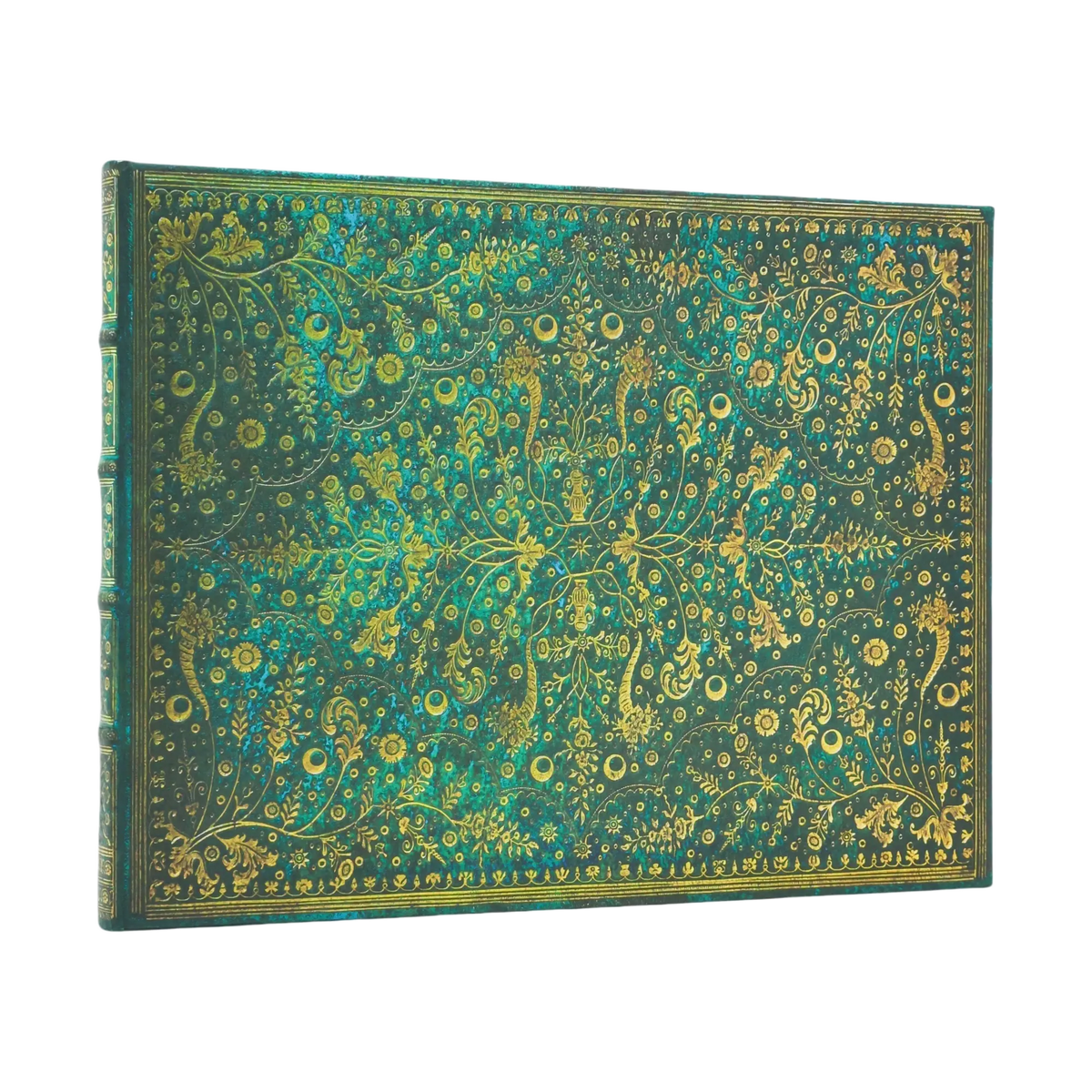 Paperblanks Emerald Flower Hardback Guest Book – Plain, 144 Pages – front cover