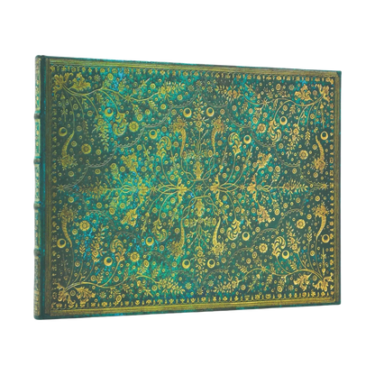 Paperblanks Emerald Flower Hardback Guest Book – Plain, 144 Pages – front cover