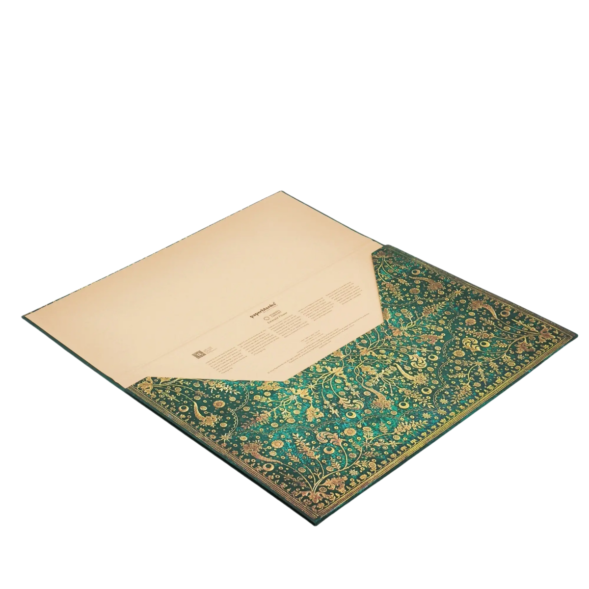 Paperblanks Emerald Flower Document Folder – side view