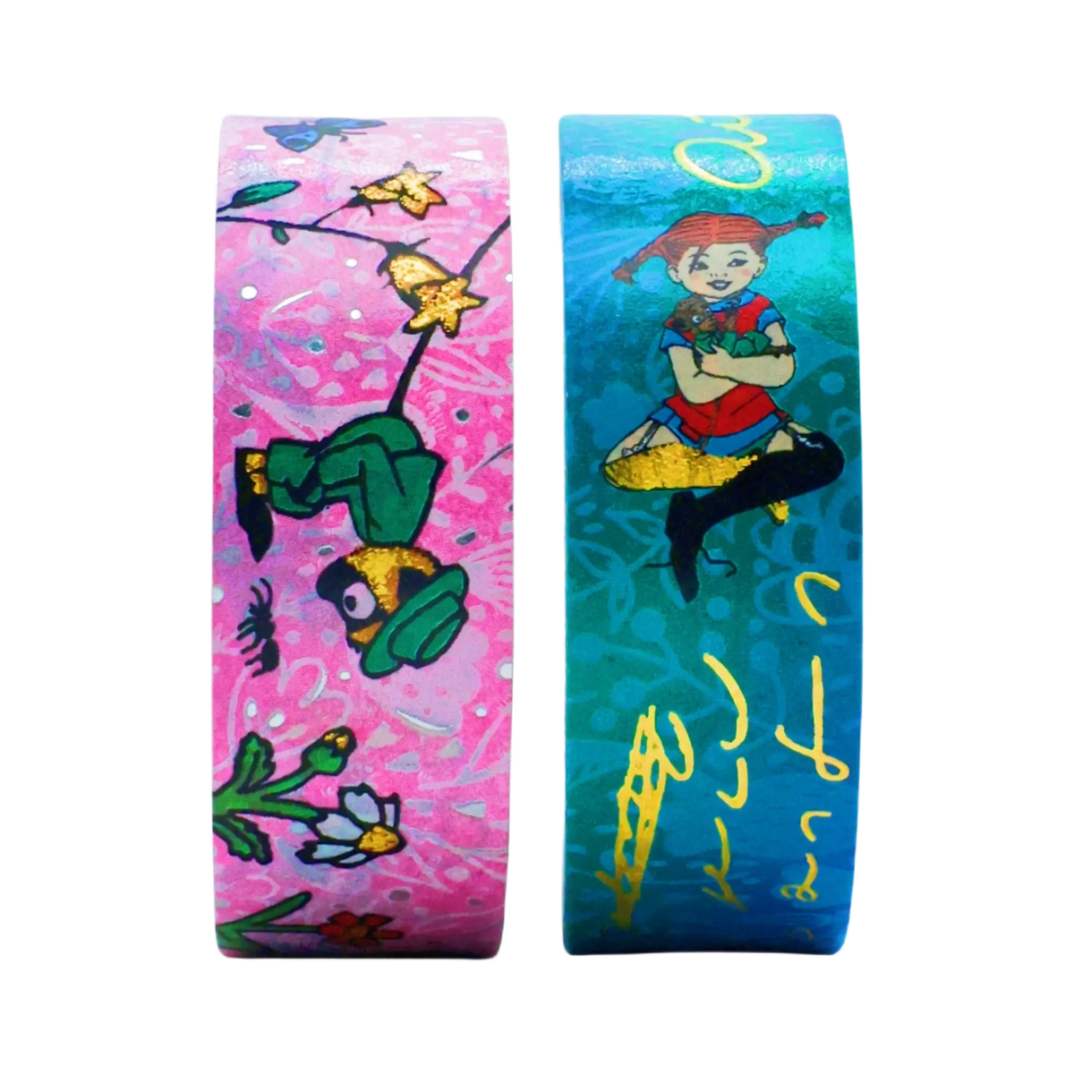 Paperblanks Astrid Lindgren, Pippi Longstocking Washi Tape – Pack of 2 – angled view