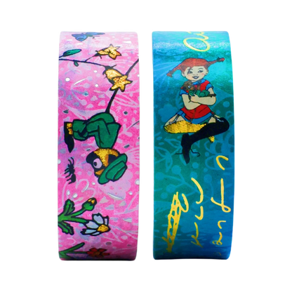 Paperblanks Astrid Lindgren, Pippi Longstocking Washi Tape – Pack of 2 – angled view