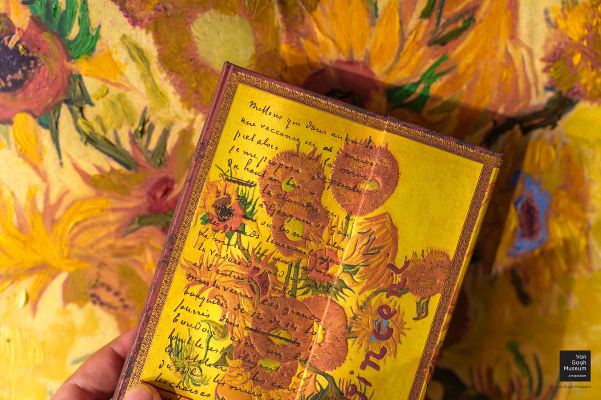 Paperblanks Van Gogh, Sunflowers Ultra Hardback Journal – Plain, 144 Pages – lifestyle image
