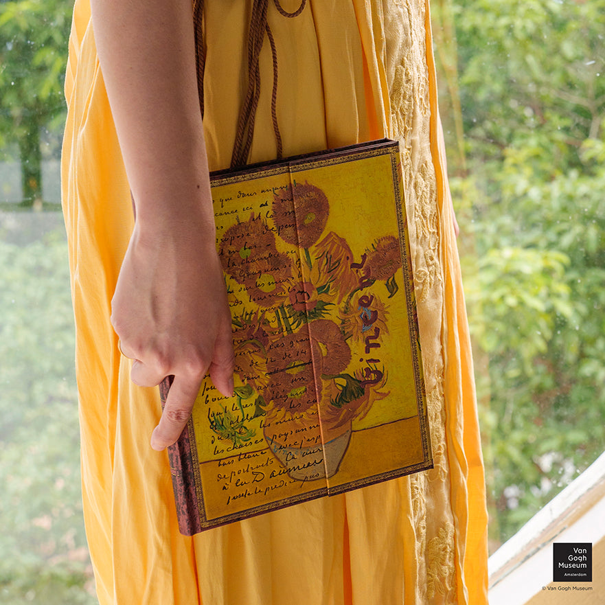 Paperblanks Van Gogh, Sunflowers Ultra Hardback Journal – Plain, 144 Pages – lifestyle image