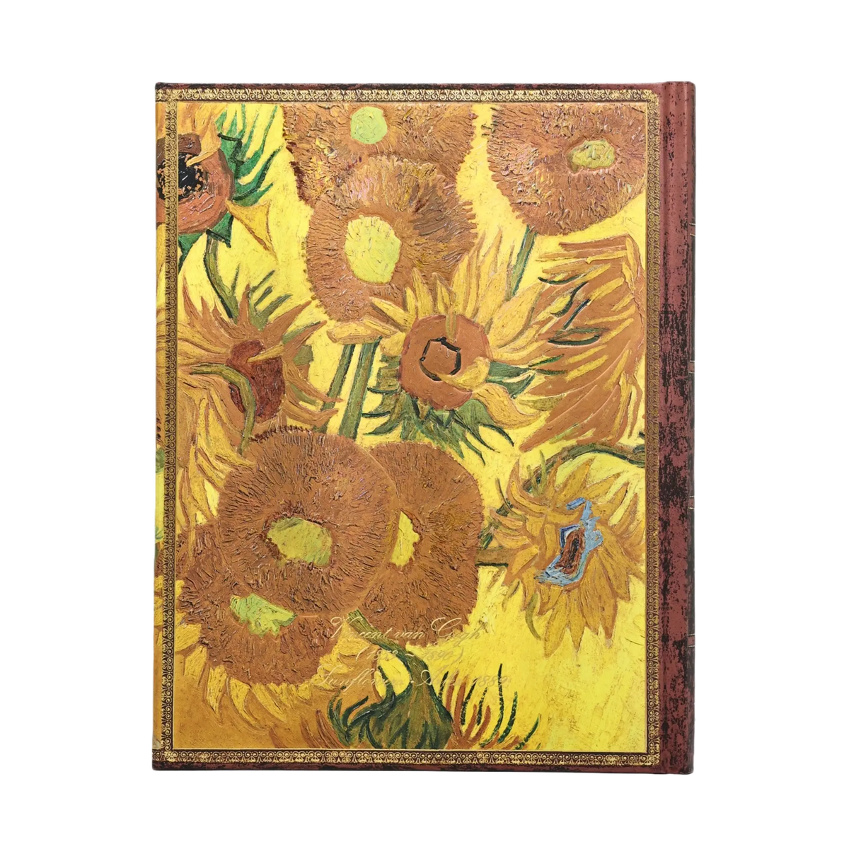 Paperblanks Van Gogh, Sunflowers Ultra Hardback Journal – Plain, 144 Pages – back cover