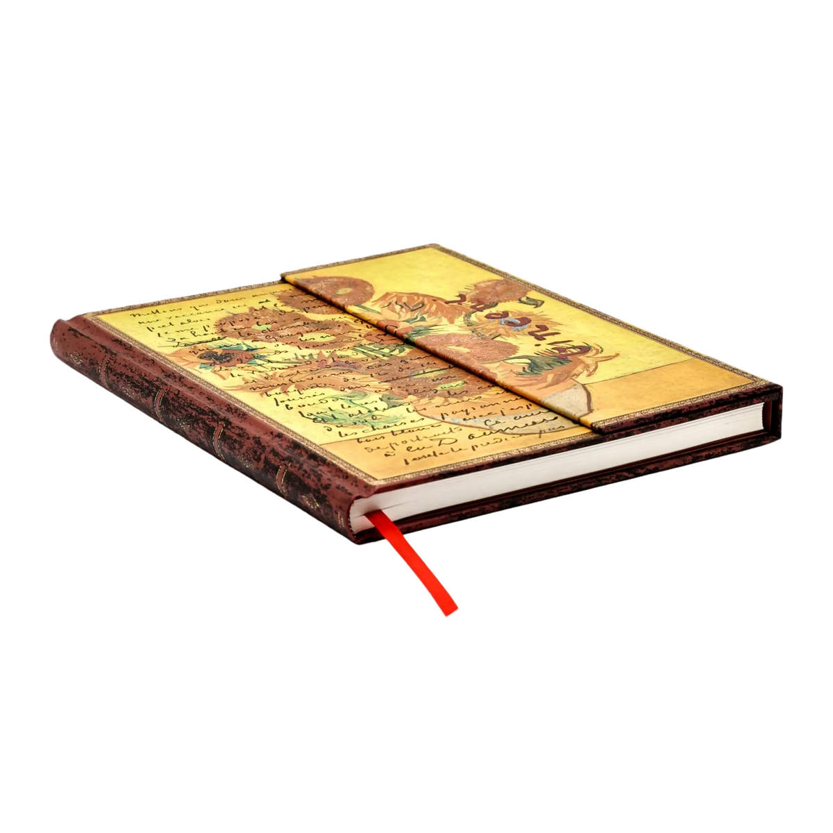 Paperblanks Van Gogh, Sunflowers Ultra Hardback Journal – Plain, 144 Pages – page edge