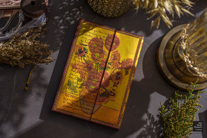 Paperblanks Van Gogh, Sunflowers Ultra Hardback Journal – Plain, 144 Pages – lifestyle image