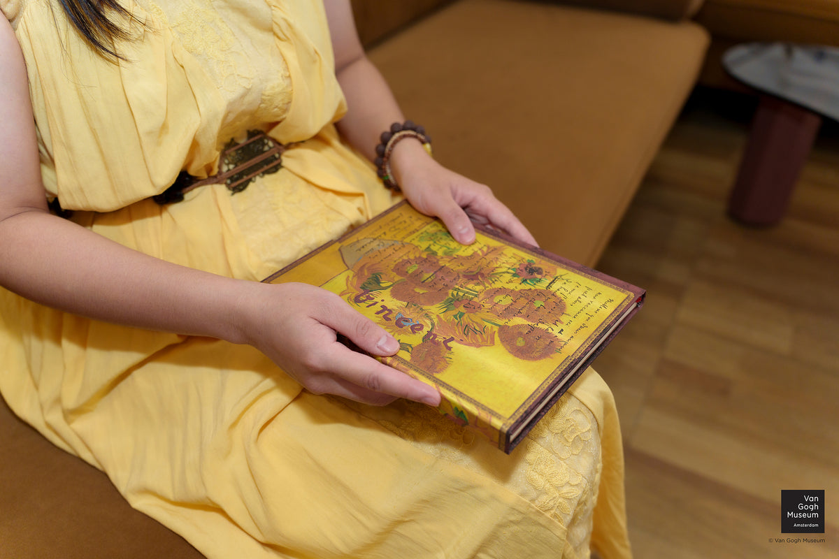 Paperblanks Van Gogh, Sunflowers Midi Hardback Journal – Lined, 144 Pages – lifestyle image