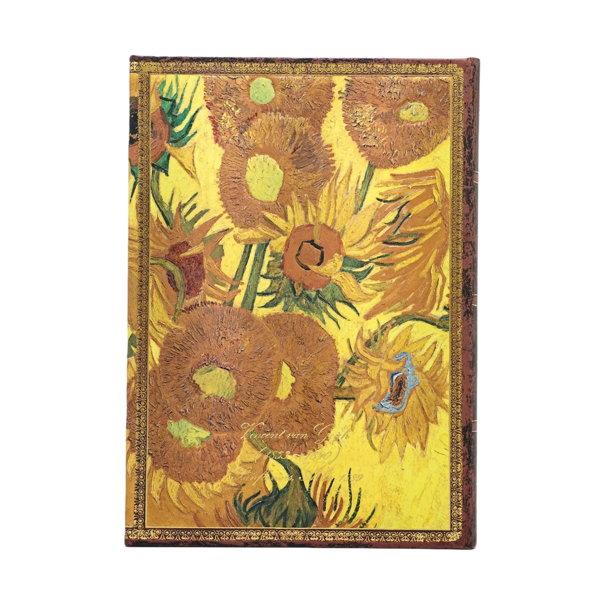 Paperblanks Van Gogh, Sunflowers Midi Hardback Journal – Lined, 144 Pages – back cover
