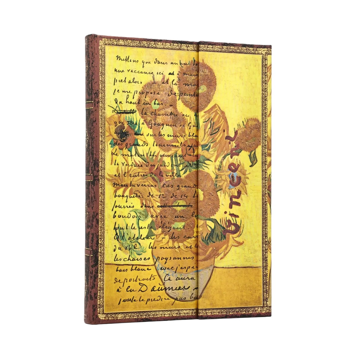 Paperblanks Van Gogh, Sunflowers Midi Hardback Journal – Lined, 144 Pages – front cover