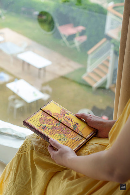 Paperblanks Van Gogh, Sunflowers Midi Hardback Journal – Lined, 144 Pages – lifestyle image