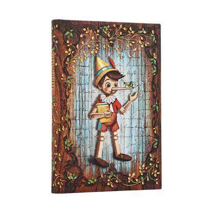 Paperblanks Carlo Collodi, Pinocchio Mini Hardback Journal – Plain, 176 Pages – front cover