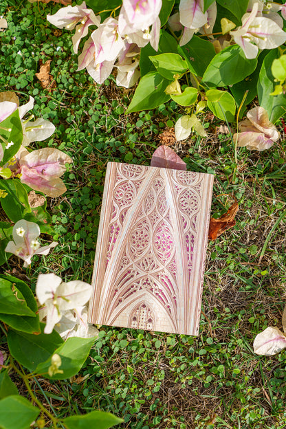 Paperblanks Vault of the Milan Cathedral (Burgundy) Ultra Softback Flexi Journal – Plain, 176 Pages – lifestyle image