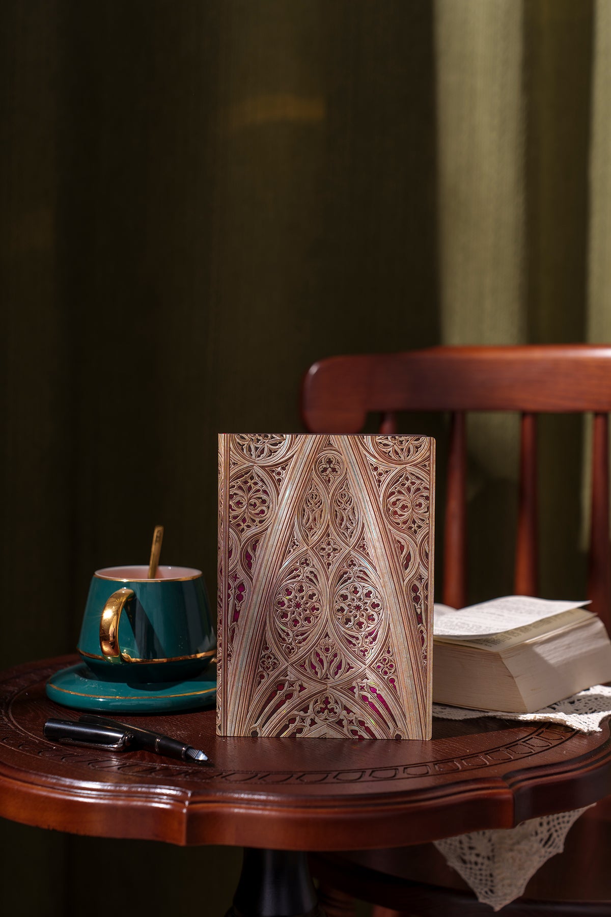 Paperblanks Vault of the Milan Cathedral (Burgundy) Midi Softback Flexi Journal – Lined, 176 Pages – lifestyle image