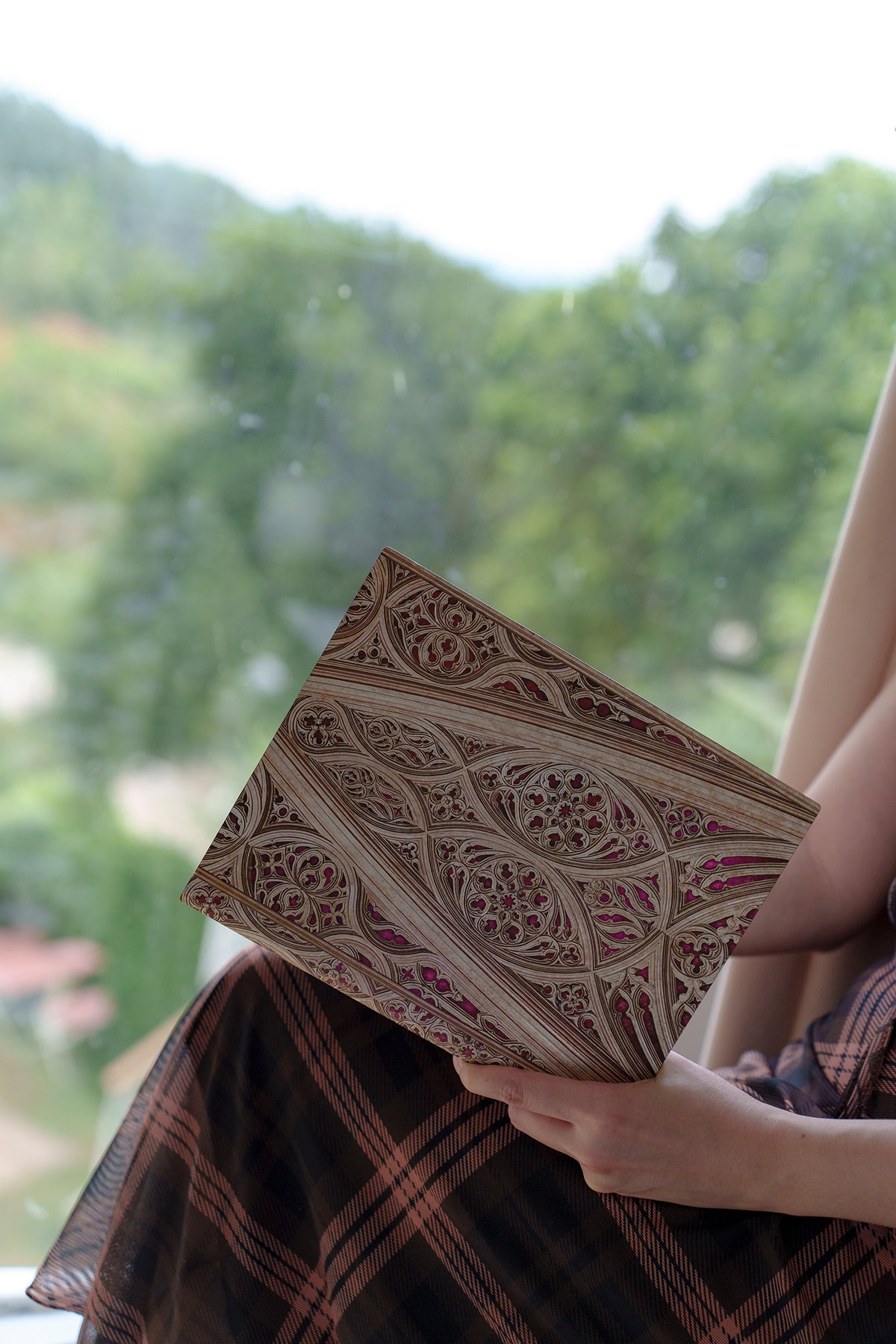 Paperblanks Vault of the Milan Cathedral (Burgundy) Midi Softback Flexi Journal – Lined, 176 Pages – lifestyle image
