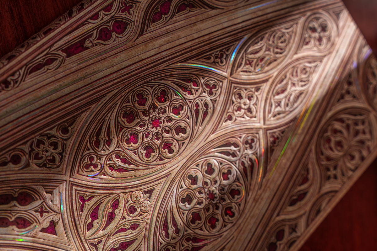 Paperblanks Vault of the Milan Cathedral (Burgundy) Midi Softback Flexi Journal – Plain, 176 Pages – lifestyle image