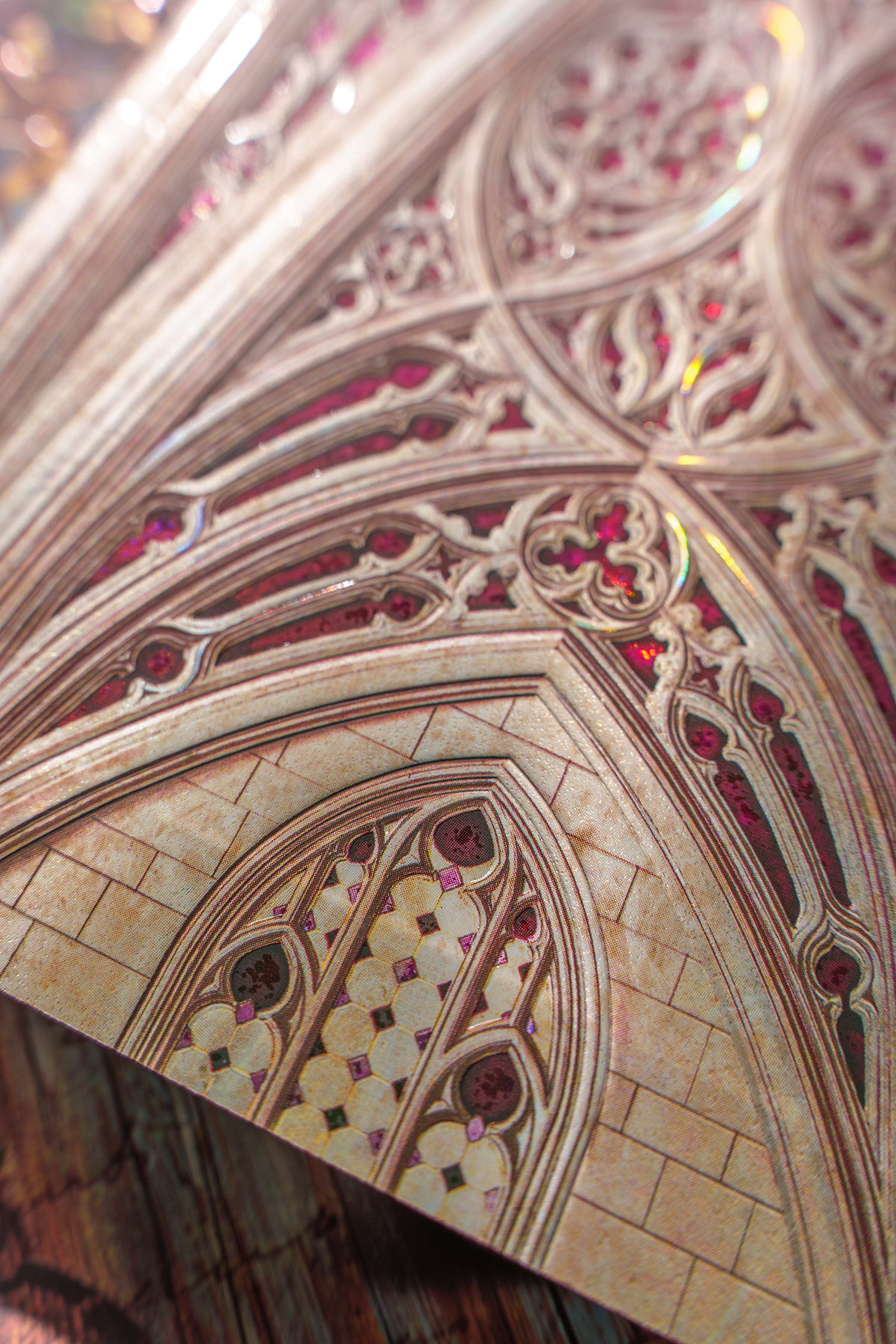 Paperblanks Vault of the Milan Cathedral (Burgundy) Midi Softback Flexi Journal – Plain, 176 Pages – lifestyle image