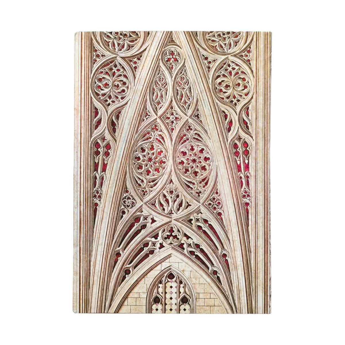Paperblanks Vault of the Milan Cathedral (Burgundy) Midi Softback Flexi Journal – Plain, 176 Pages – back cover