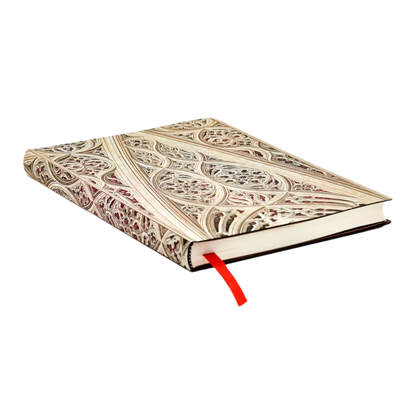 Paperblanks Vault of the Milan Cathedral (Burgundy) Midi Softback Flexi Journal – Plain, 176 Pages – page edge