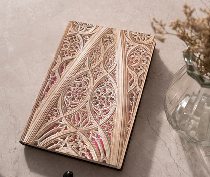 Paperblanks Vault of the Milan Cathedral (Burgundy) Midi Softback Flexi Journal – Plain, 176 Pages – lifestyle image