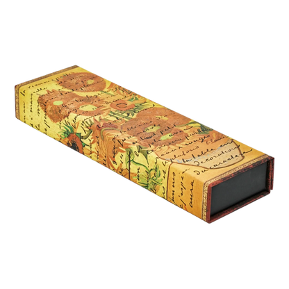 Paperblanks Van Gogh, Sunflowers Pencil Case – angled view