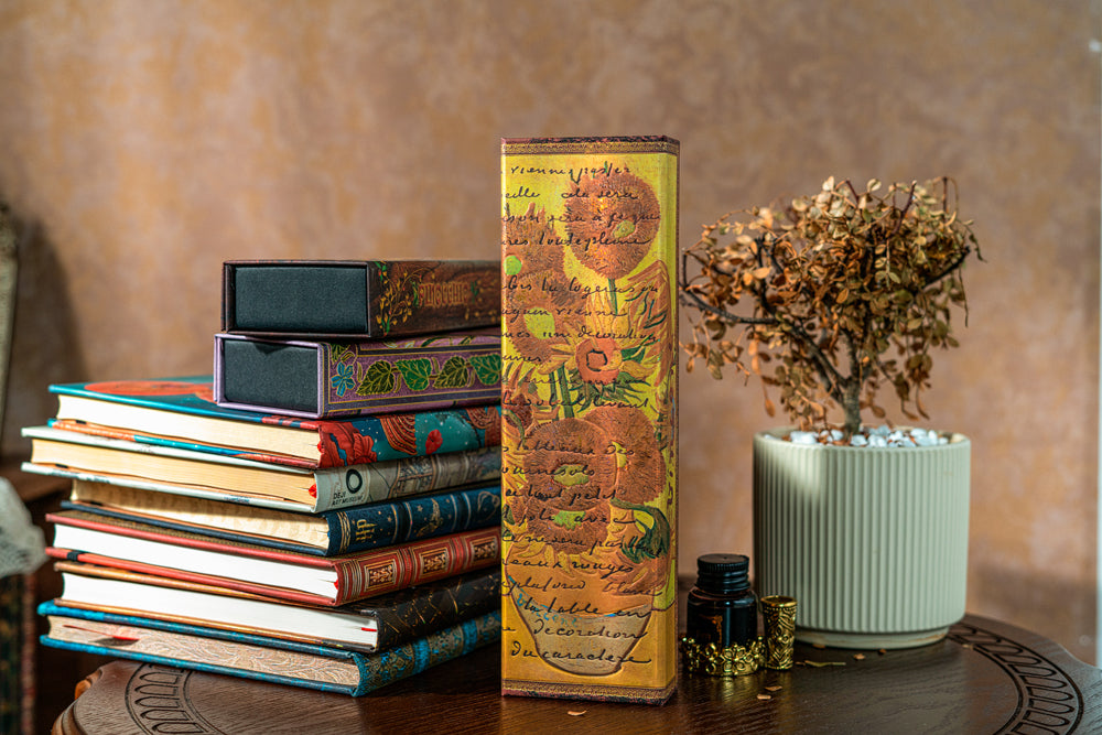 Paperblanks Van Gogh, Sunflowers Pencil Case – lifestyle image