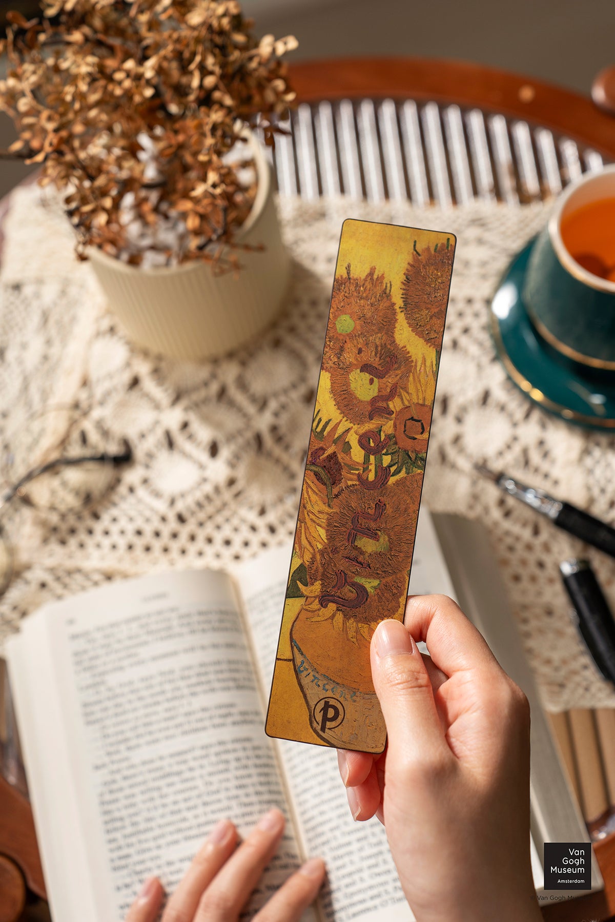 Paperblanks Van Gogh, Sunflowers Bookmark – lifestyle image