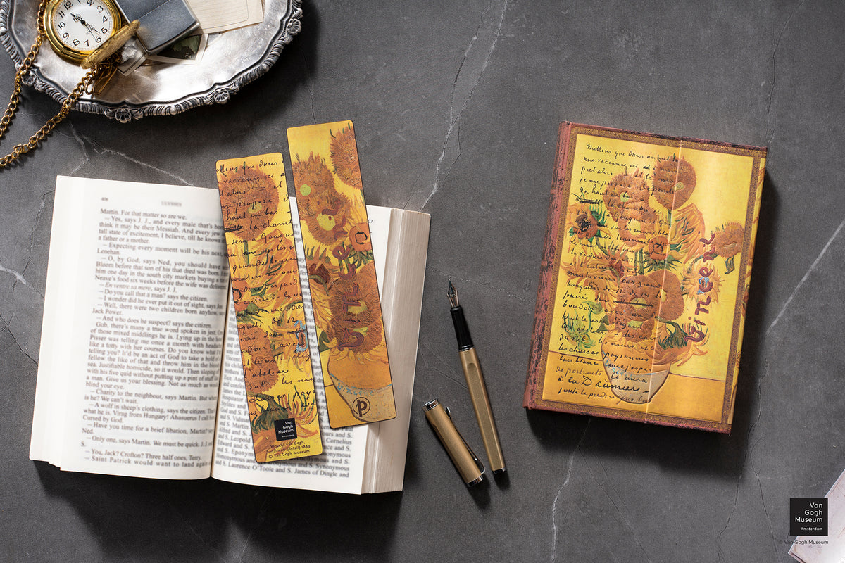 Paperblanks Van Gogh, Sunflowers Bookmark – lifestyle image