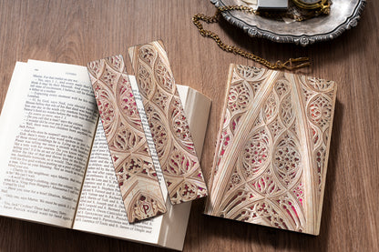 Paperblanks Vault of the Milan Cathedral (Burgundy) Bookmark – lifestyle image