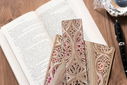 Paperblanks Vault of the Milan Cathedral (Burgundy) Bookmark – lifestyle image