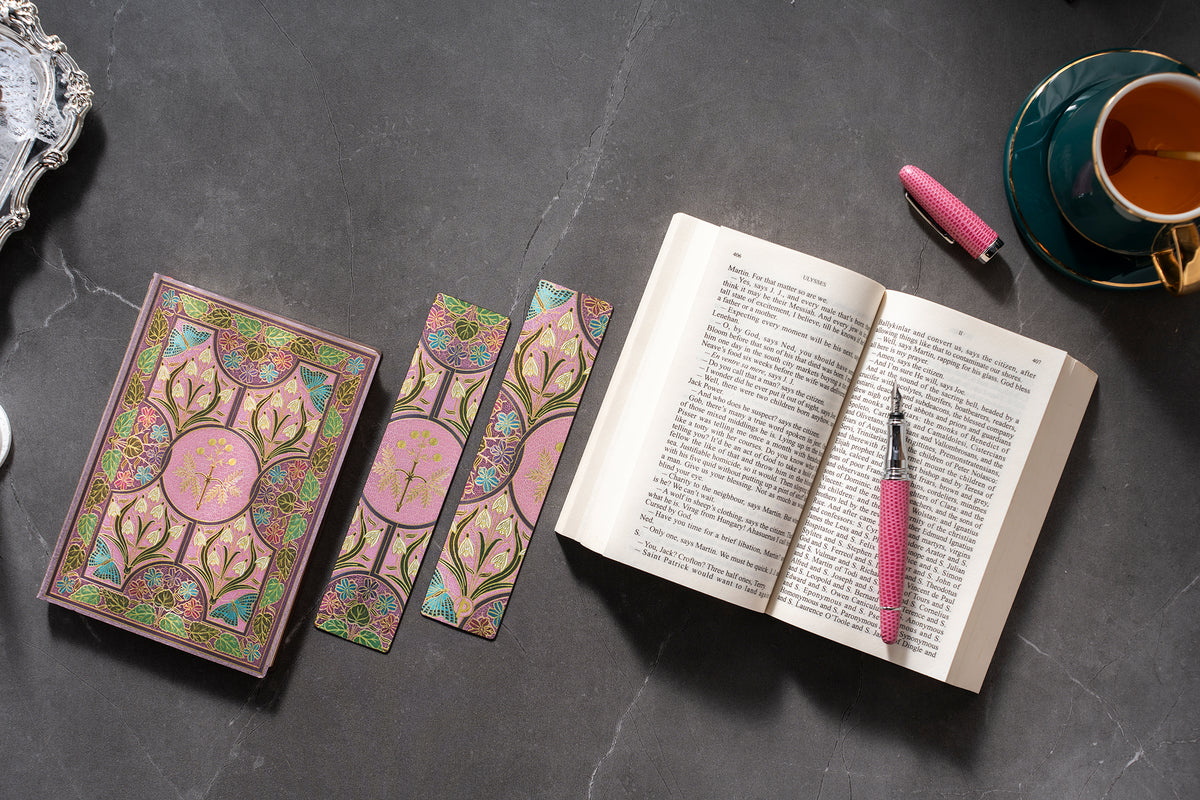 Paperblanks Mimosa Bookmark – lifestyle image
