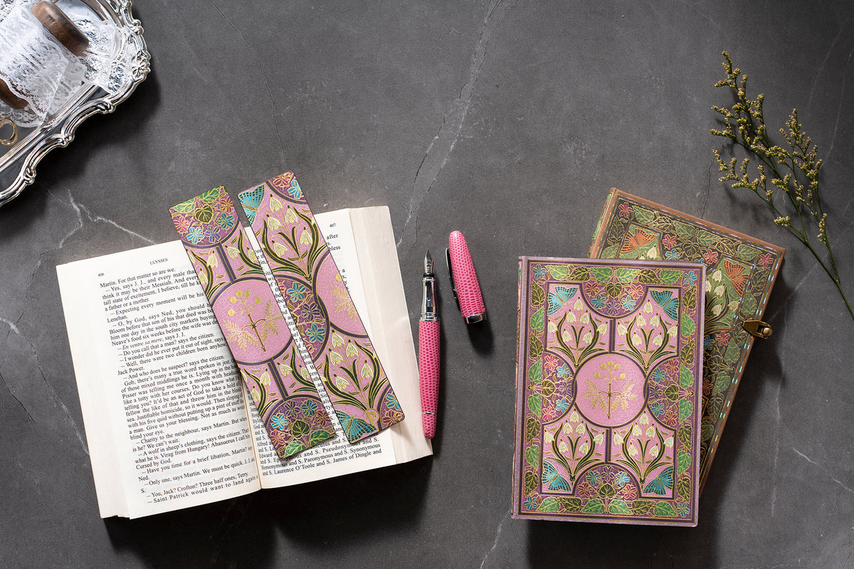 Paperblanks Mimosa Bookmark – lifestyle image