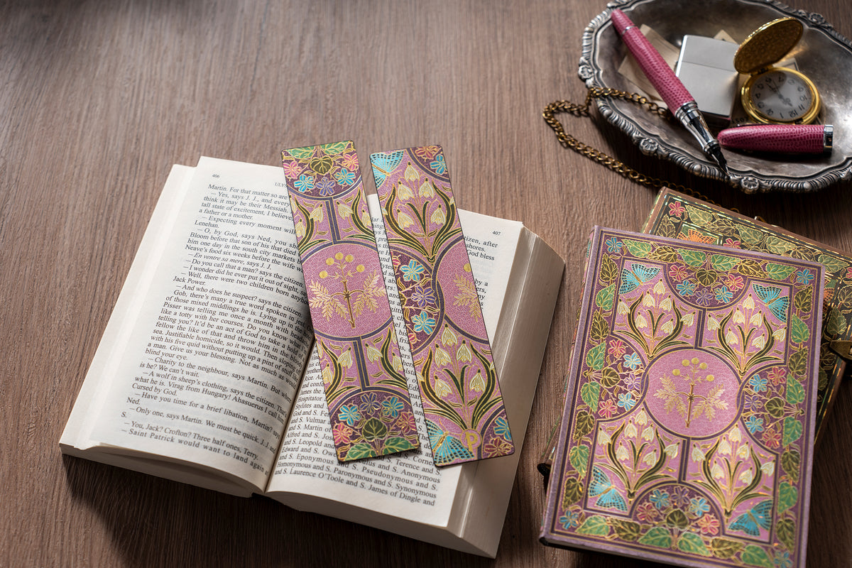 Paperblanks Mimosa Bookmark – lifestyle image