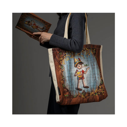 Paperblanks Carlo Collodi, Pinocchio Cotton Tote Bag – side view