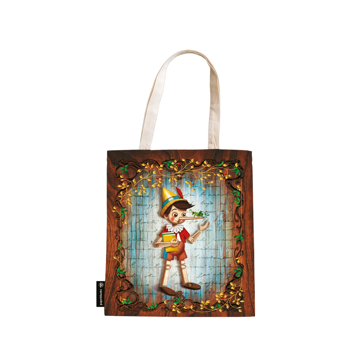 Paperblanks Carlo Collodi, Pinocchio Cotton Tote Bag – front view