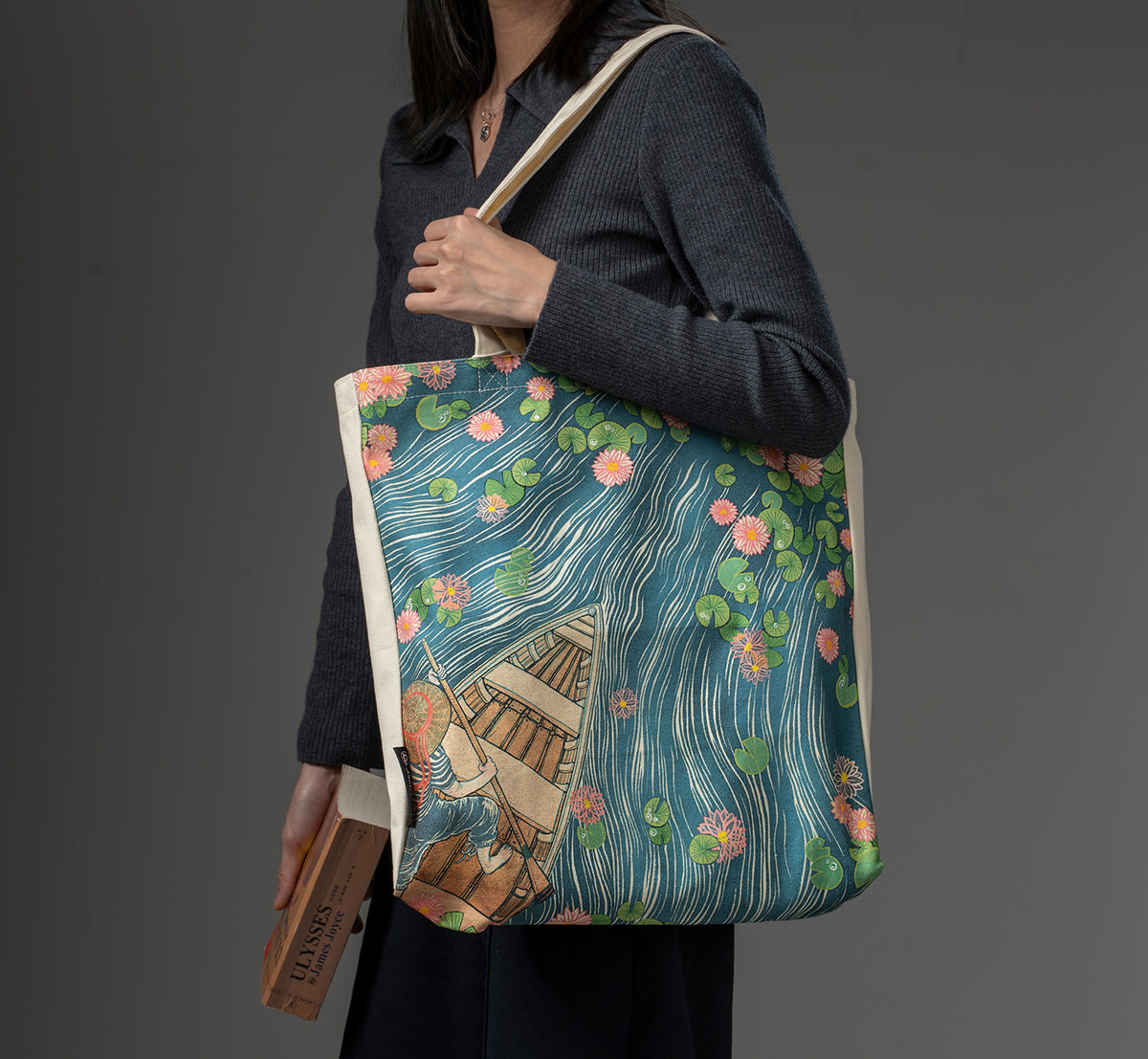 Paperblanks Lotus River Cotton Tote Bag – lifestyle image