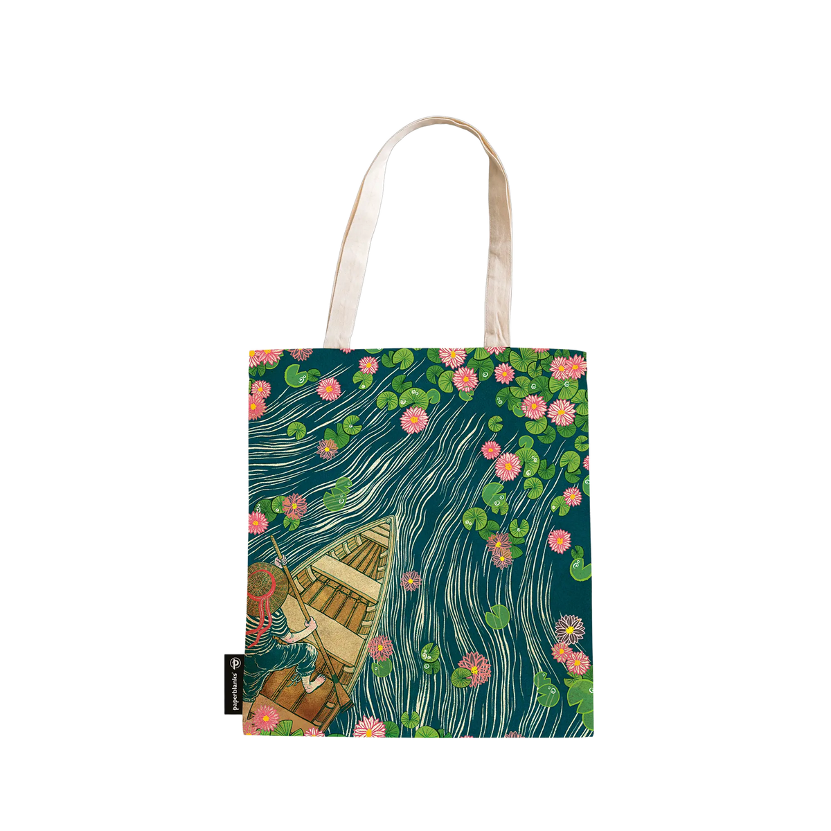 Paperblanks Lotus River Cotton Tote Bag – front view