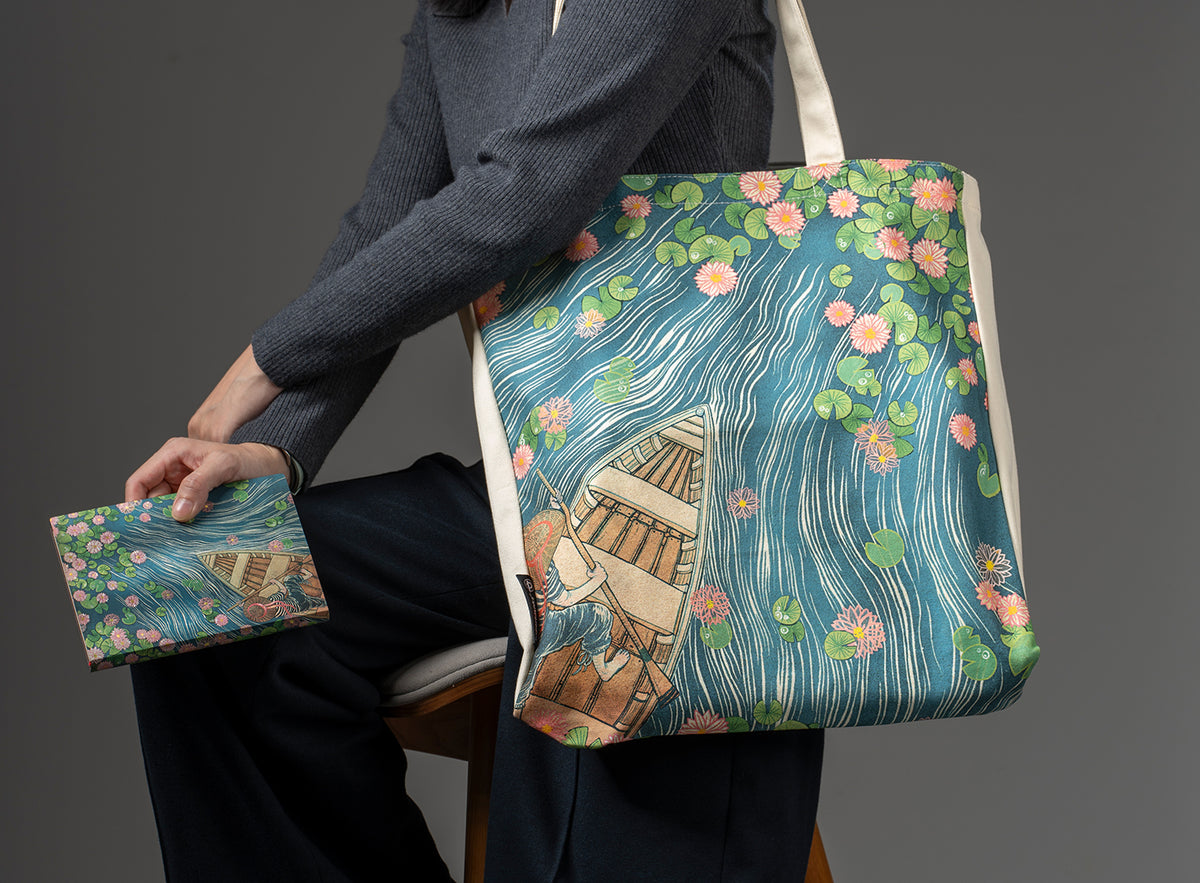 Paperblanks Lotus River Cotton Tote Bag – lifestyle image