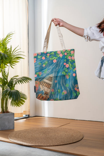 Paperblanks Lotus River Cotton Tote Bag – lifestyle image