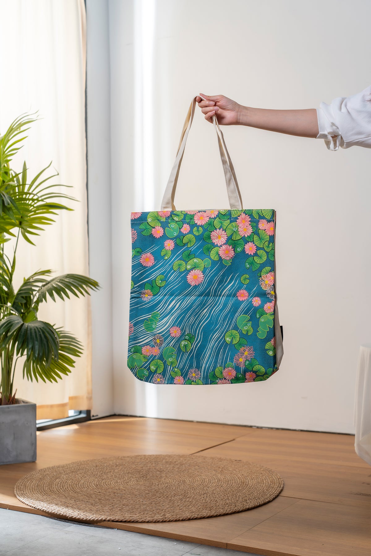 Paperblanks Lotus River Cotton Tote Bag – lifestyle image