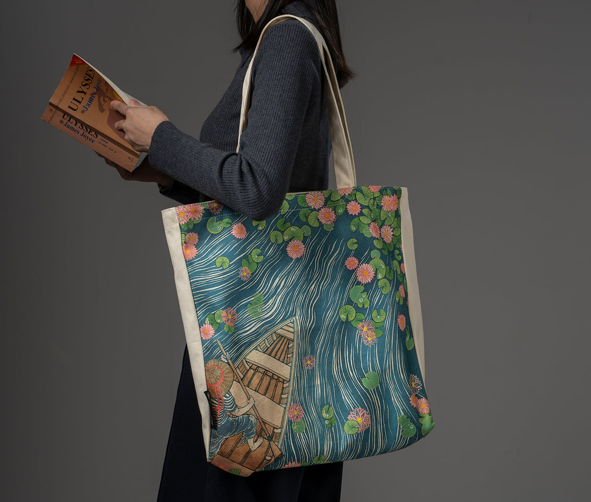 Paperblanks Lotus River Cotton Tote Bag – lifestyle image