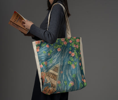 Paperblanks Lotus River Cotton Tote Bag – lifestyle image