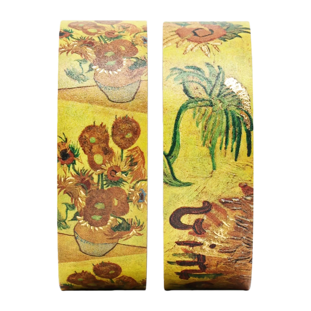 Paperblanks Van Gogh, Sunflowers Washi Tape – Pack of 2 – angled view