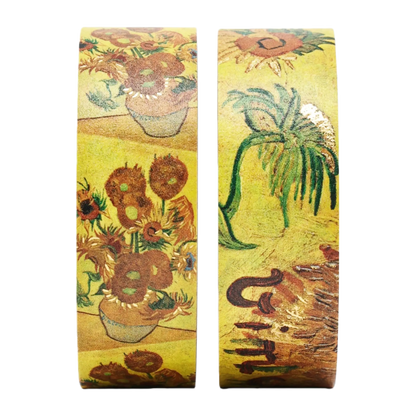 Paperblanks Van Gogh, Sunflowers Washi Tape – Pack of 2 – angled view