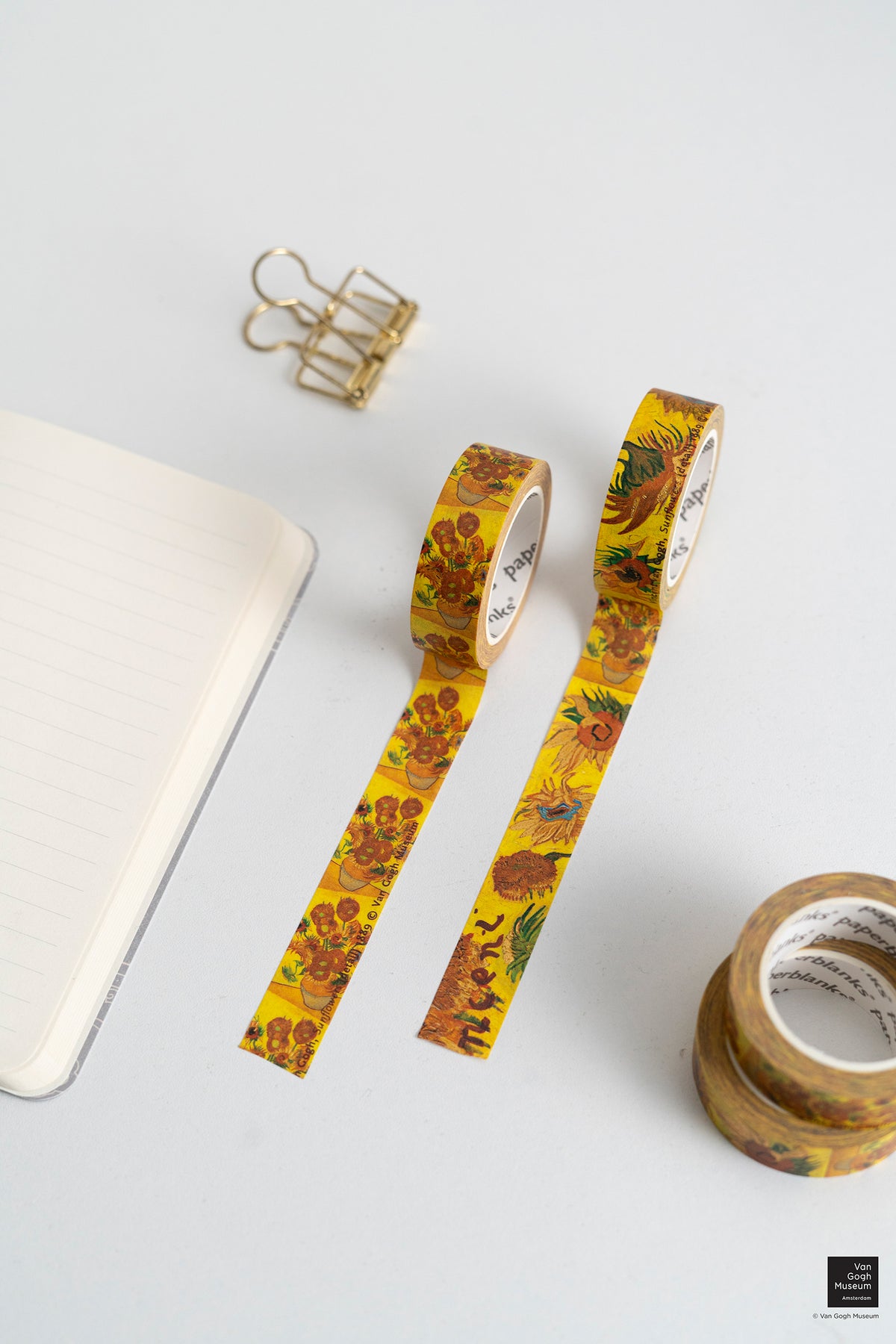 Paperblanks Van Gogh, Sunflowers Washi Tape – Pack of 2 – lifestyle image