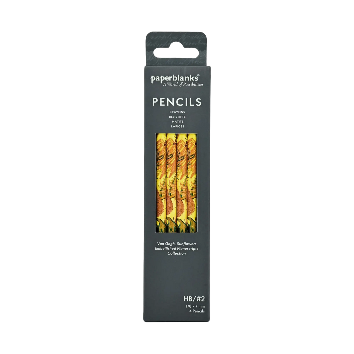 Paperblanks Van Gogh, Sunflowers Pencils – Pack of 4 – front view