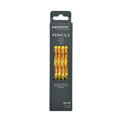 Paperblanks Van Gogh, Sunflowers Pencils – Pack of 4 – front view
